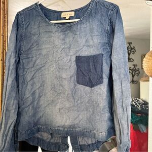 Cloth & Stone Indigo Chambray Blouse
